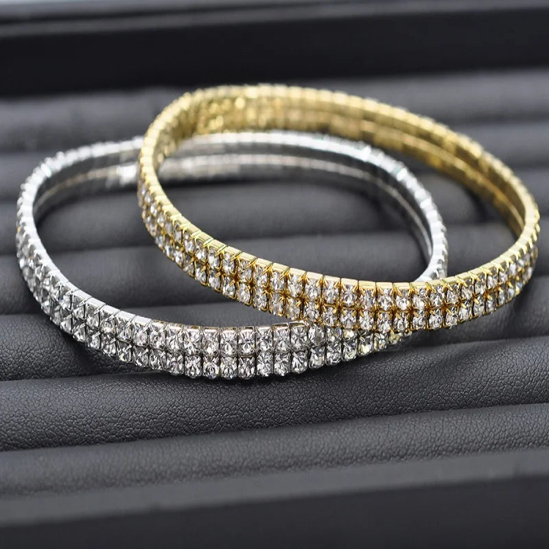 Women Sexy Clear Shining Crystal Rhinestone Gold/Silver Color Anklet Chain Ankle Bracelets Foot Wedding Jewelry